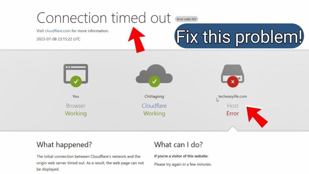 how to fix host connection timeout